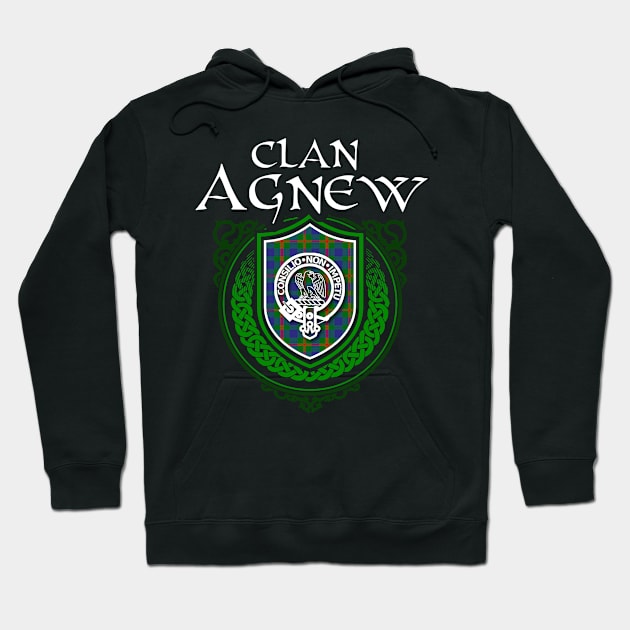 Clan Agnew Surname Scottish Clan Tartan Crest Badge Hoodie by Celtic Folk